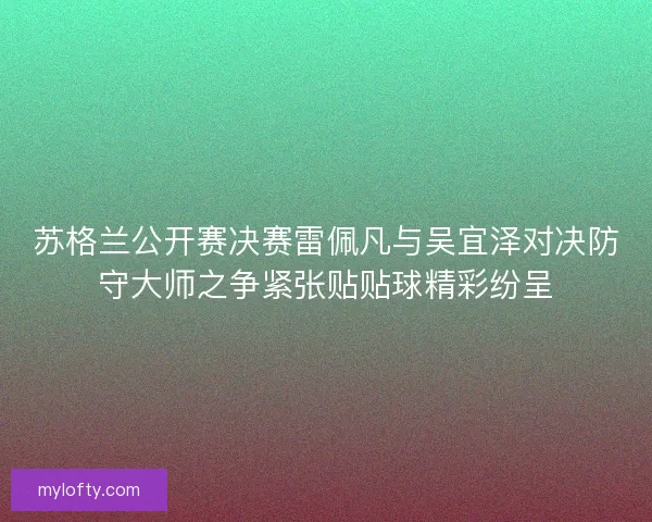 苏格兰公开赛决赛雷佩凡与吴宜泽对决防守大师之争紧张贴贴球精彩纷呈